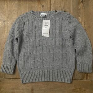 Polo Ralph Lauren Baby Gray Cable Knit Sweater